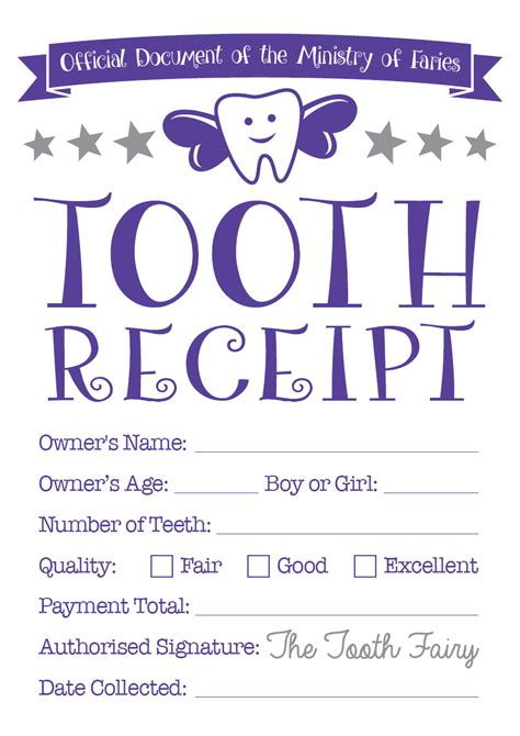 tooth receipt  shown  stars   wordstooth receipton