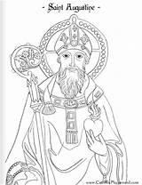 Saint Clipart Coloring Pages Augustin Augustine Saints Catholic Catholicplayground Playground sketch template