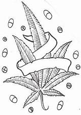 Coloring Leaf Pages Pot Marijuana Weed Drawing Cannabis Stoner Tattoo Plant Drawings Adult Sketch Sheets Funny Printable Trippy Outline Designs sketch template
