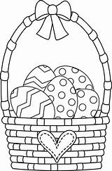 Koszyk Wielkanocny Jajkami Kolorowanka Druku Drukowania sketch template