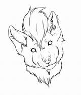 Wolf Head Line Lineart Pegasus Getdrawings Drawing sketch template