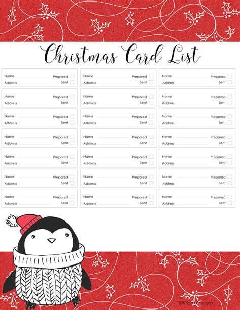 christmas list printable