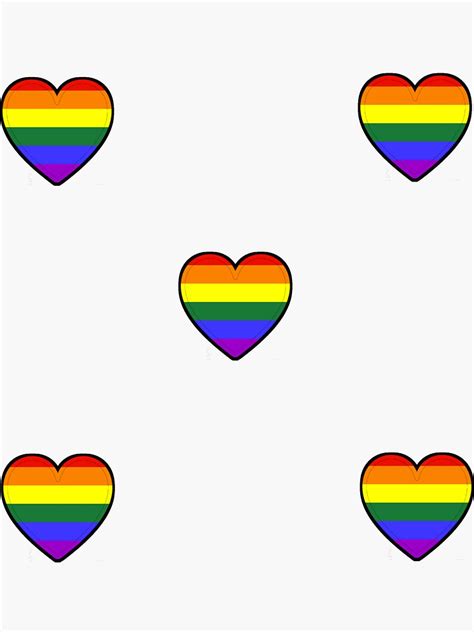 small hearts gay pride flag sticker for sale by the baking ots
