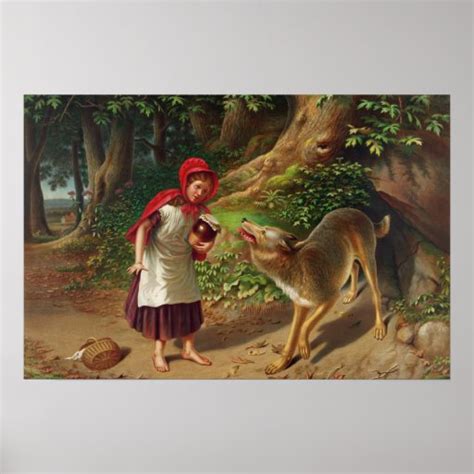 little red riding hood and the big bad wolf poster zazzle