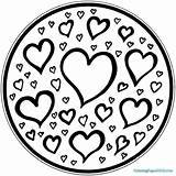 Mandala Coloring Pages Heart Simple Kids Printable Hearts Children Getdrawings sketch template