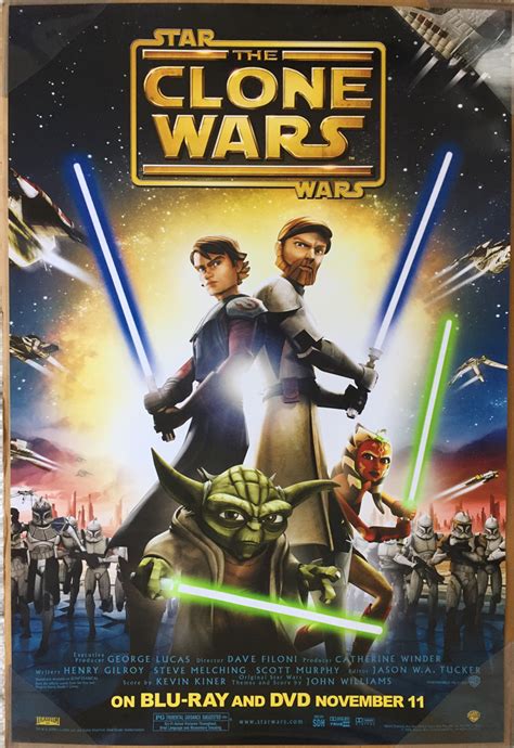 star wars  clone wars dvd  poster  sided original