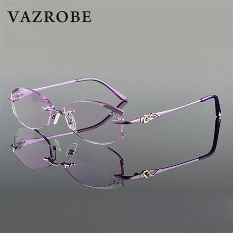 vazrobe rimless glasses frame women rhinestone elegant ladies