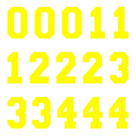 varsity pro large neon yellow number kit  sheets idgear
