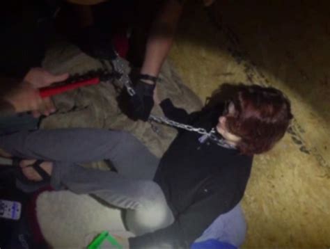 chilling video shows rescue of missing woman chained like
