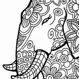 Coloring Elephant Pages Adults African Mandala Elephants Printable American Print Kids Tribal Color Drawing Adult People Getcolorings Geometric Book Culture sketch template