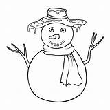 Neige Bonhomme Snowman Froid Congele Decembre 30seconds Snowmen Imprimer sketch template