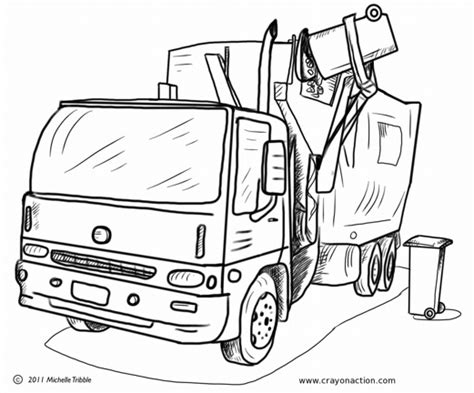 garbage truck coloring page crayon action coloring pages