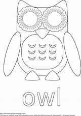 Coloring Owl Cute Retro Modern Printer Friendly sketch template