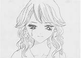 Crying Anime Sketch Sad Woman Coloring Pages Cry Deviantart Template sketch template