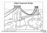 Bridge Suspension Colouring Clifton Coloring Drawing Simple Pages Getdrawings Getcolorings sketch template