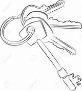 Drawing Keys Four Car Keychain Line Getdrawings sketch template