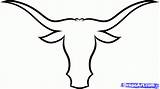 Longhorn Draw Horns Horn Skulls Clipartmag Cow Texas Cattle Dragoart sketch template