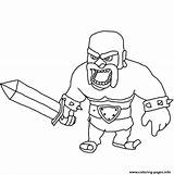 Clash Clans Coloring Pages King Barbarian Printable Colouring Print Color Template sketch template