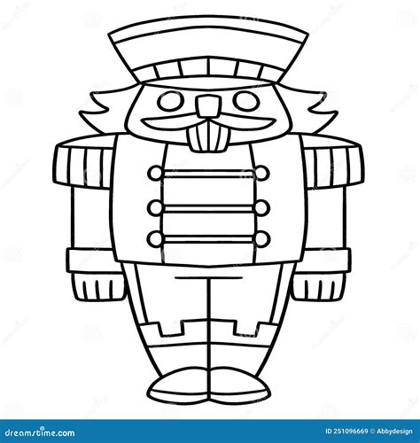nutcracker isolated coloring page  kids stock vector illustration
