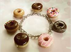 box of donuts polymer clay charm bracelet by ScrumptiousDoodle