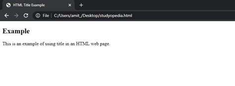 add title   html web page studyopedia
