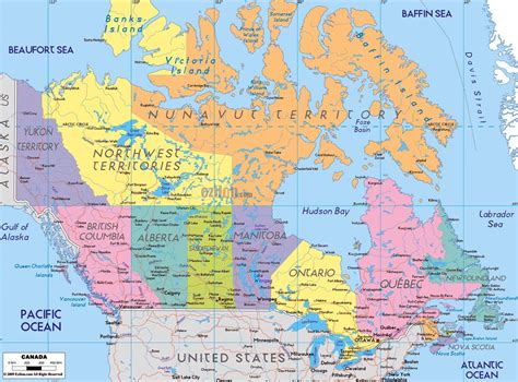 carte du canada avec villes vacances guide voyage