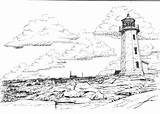 Cove Lighthouse Peggy Halifax Nova Scotia Drawings Landmarks Ns Series sketch template