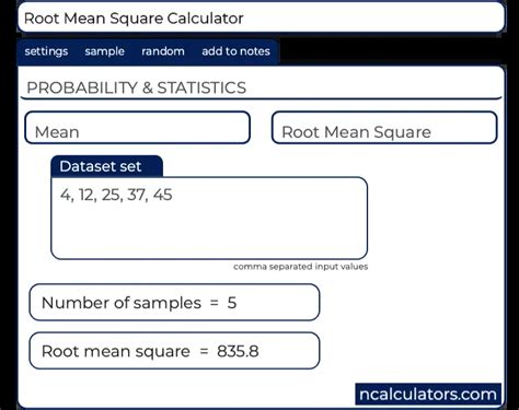 root  square rms calculator