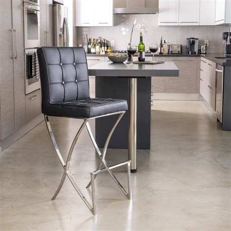 christopher knight home markson black leather barstool overstock