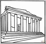 Atenas Parthenon Greece Kolorowanka Panteon Kolorowanki Maluchy sketch template