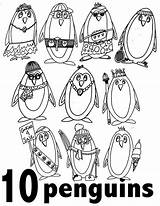 Coloring Penguin Pages Preschool Numbers Kindergarten Doodles Stevie Choose Board sketch template
