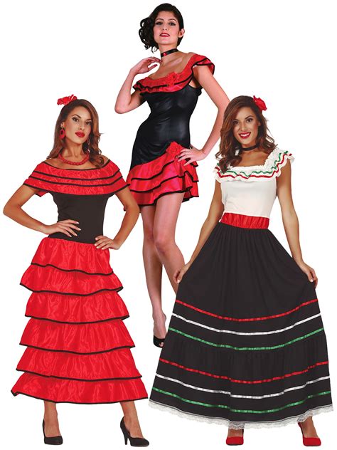 ladies spanish senorita costume adult flamenco mexican fancy dress