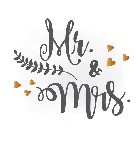 Mr And Mrs Svg Clipart Wedding Announcement Design