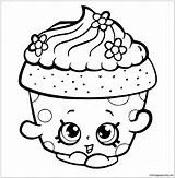 Shopkins Pages Cupcake Coloring Color sketch template