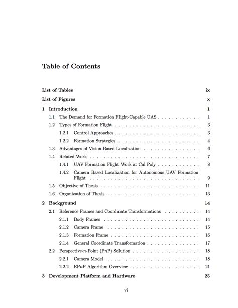 table  contents research paper   style table  contents
