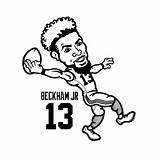 Odell Beckham Jr Coloring Cartoon Pages Head Drawing Bobble Nfl Sports Getdrawings Step Via Tag Template sketch template
