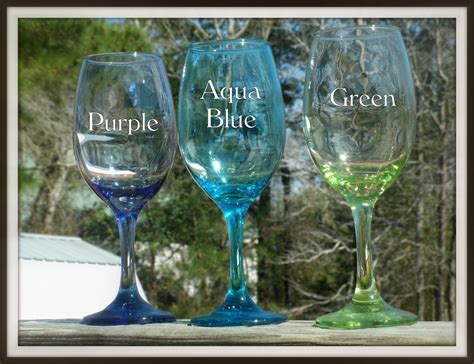ounce blue wine glasses set   personalized
