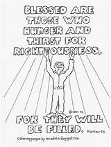 Righteousness Hunger Beatitudes Peacemakers Coloringpagesbymradron Beattitudes Sermon Thirst Classroom Adron Birijus sketch template