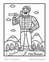 Bunyan Paul Coloring Pages Lumberjack Tall Tales Tale Sheets Worksheets Printable Activities Worksheet Drawing Color Davy Crockett Education Rhymes Nursery sketch template