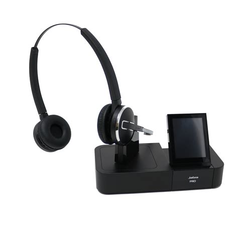 jabra pro  dual speaker wireless office headset system renewed renewed headsets