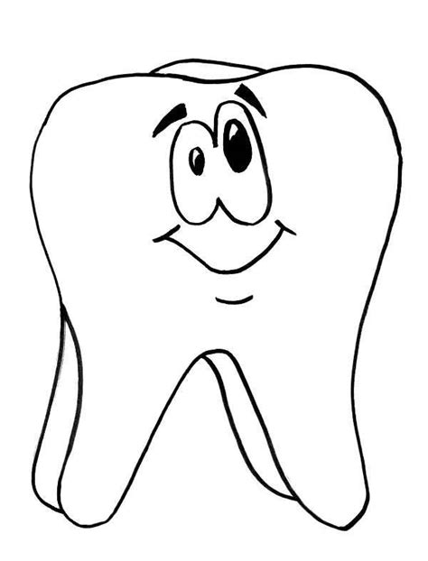 tooth  smiling  dental health coloring page tooth  smiling