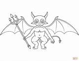 Coloring Devil Cute Pages Little Halloween Drawing Demons Devils Printable Pitchfork Holding Supercoloring Categories sketch template