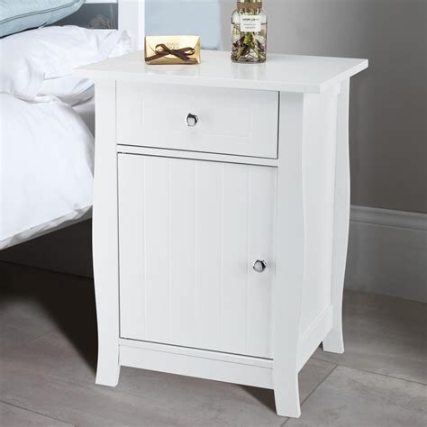 ktaxon white nightstand bedside table wooden accent  table