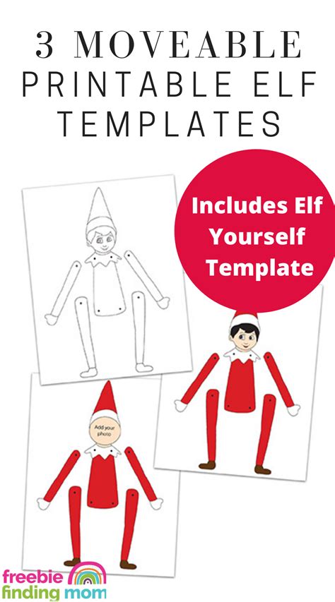 printable elf template  options freebie finding mom elf elf