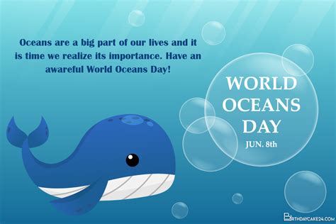 happy world ocean day personalised cards
