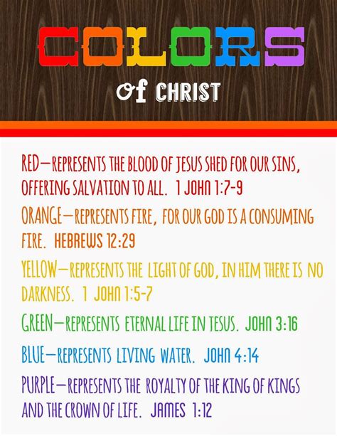 colors  christ meanings  printable detail oriented diva