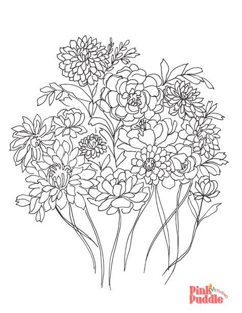 printable coloring pages  kids  adults spring flowers coloring