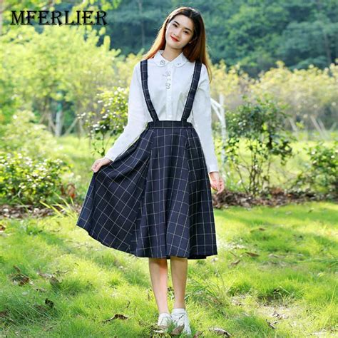 mferlier summer autumn skirt for women high waist vintage skirt ladies