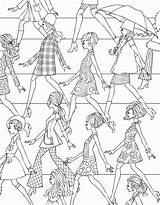 Coloring Pages Fashion Printable Vintage Tumblr Girls Books Print Adult Color Hipster Greyhound Girl Bag Fashioned Old Book Kids Sheets sketch template