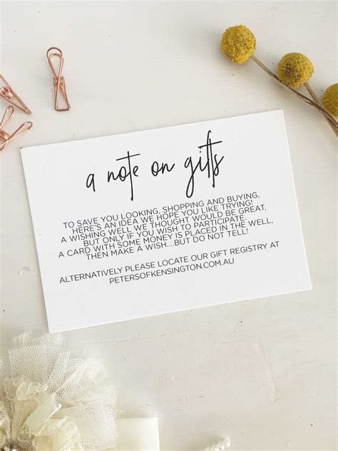 note  gifts wishing  card wedding invitations etsy